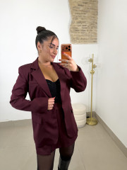 Blazer brillo tinto