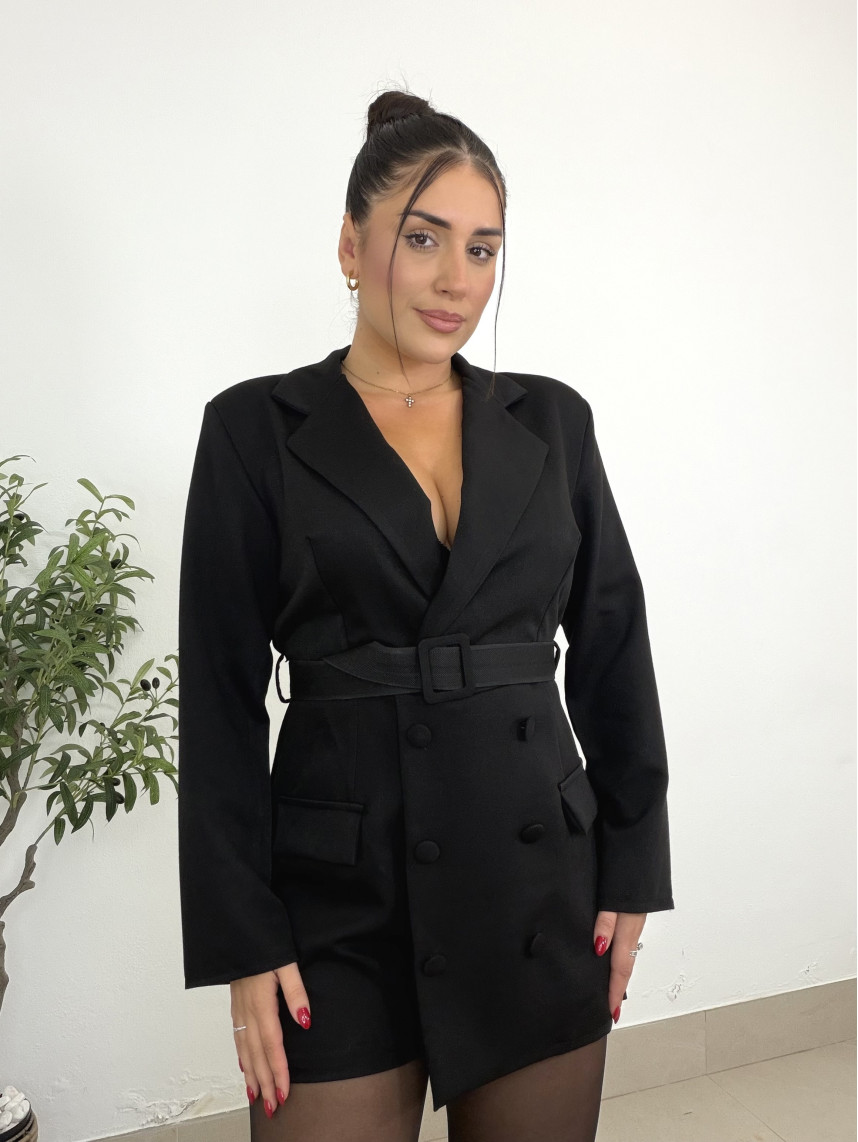 Vestido | Mono blazer cinturon negro