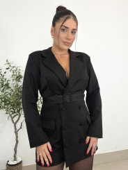 Vestido | Mono blazer cinturon negro