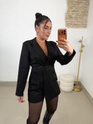 Vestido | Mono blazer cinturon negro