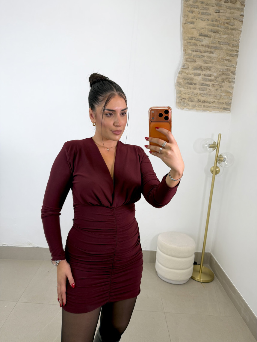 vestido Nerea tinto