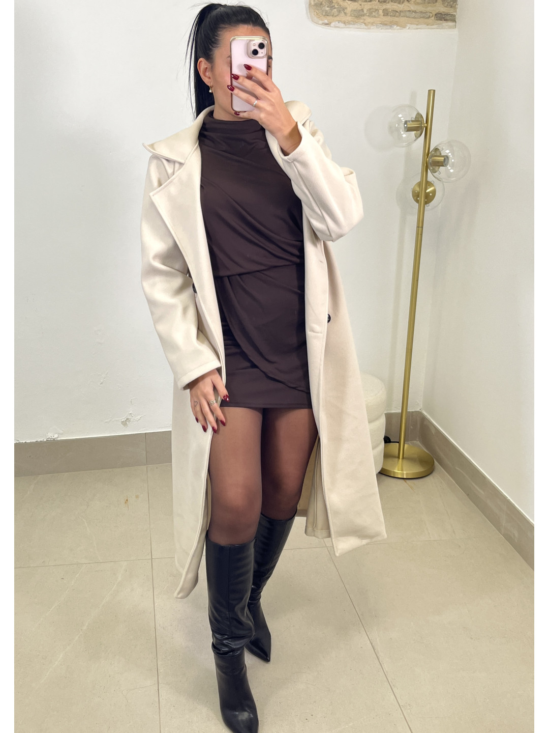 vestido adriana marron