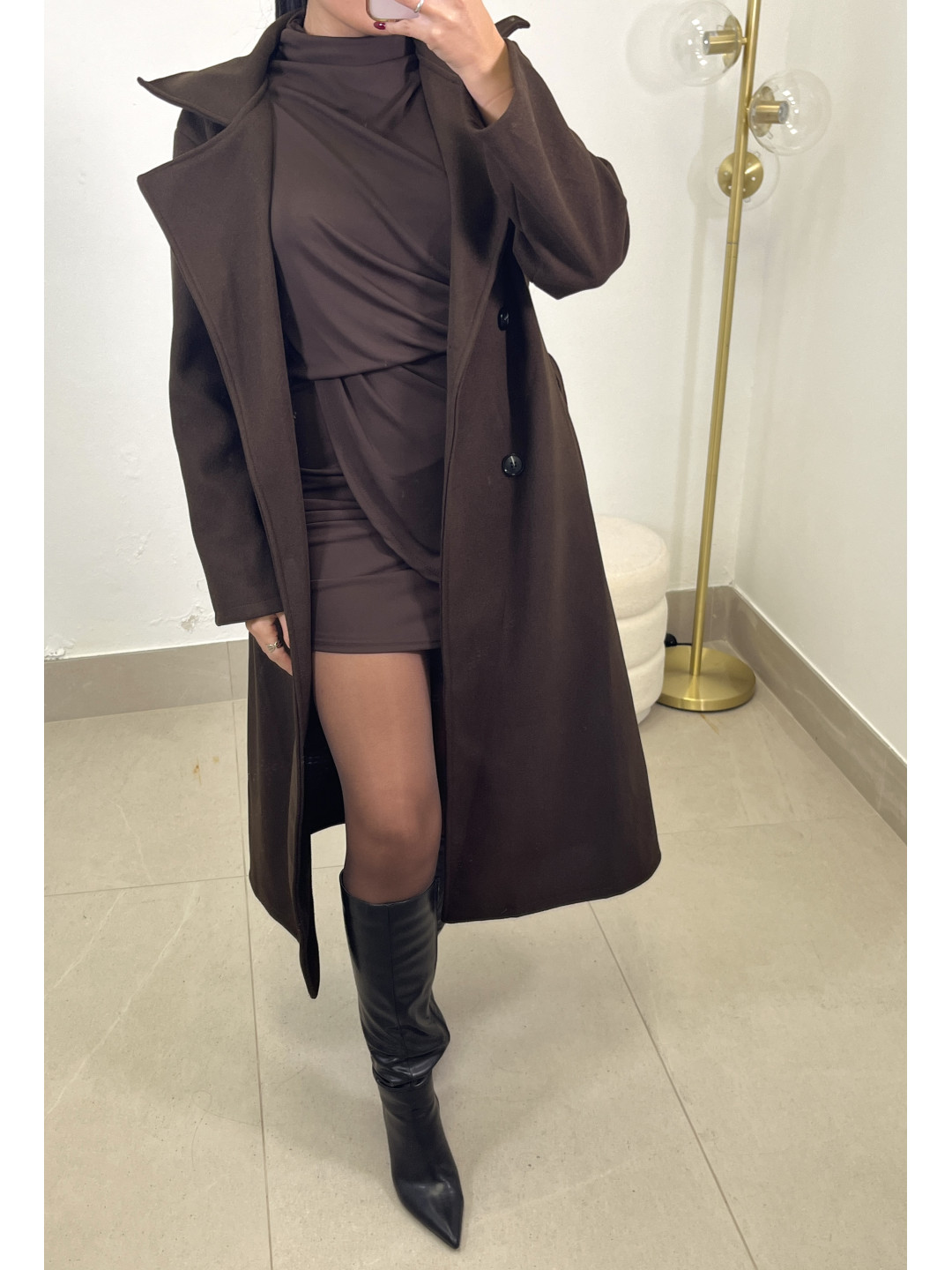 vestido adriana marron