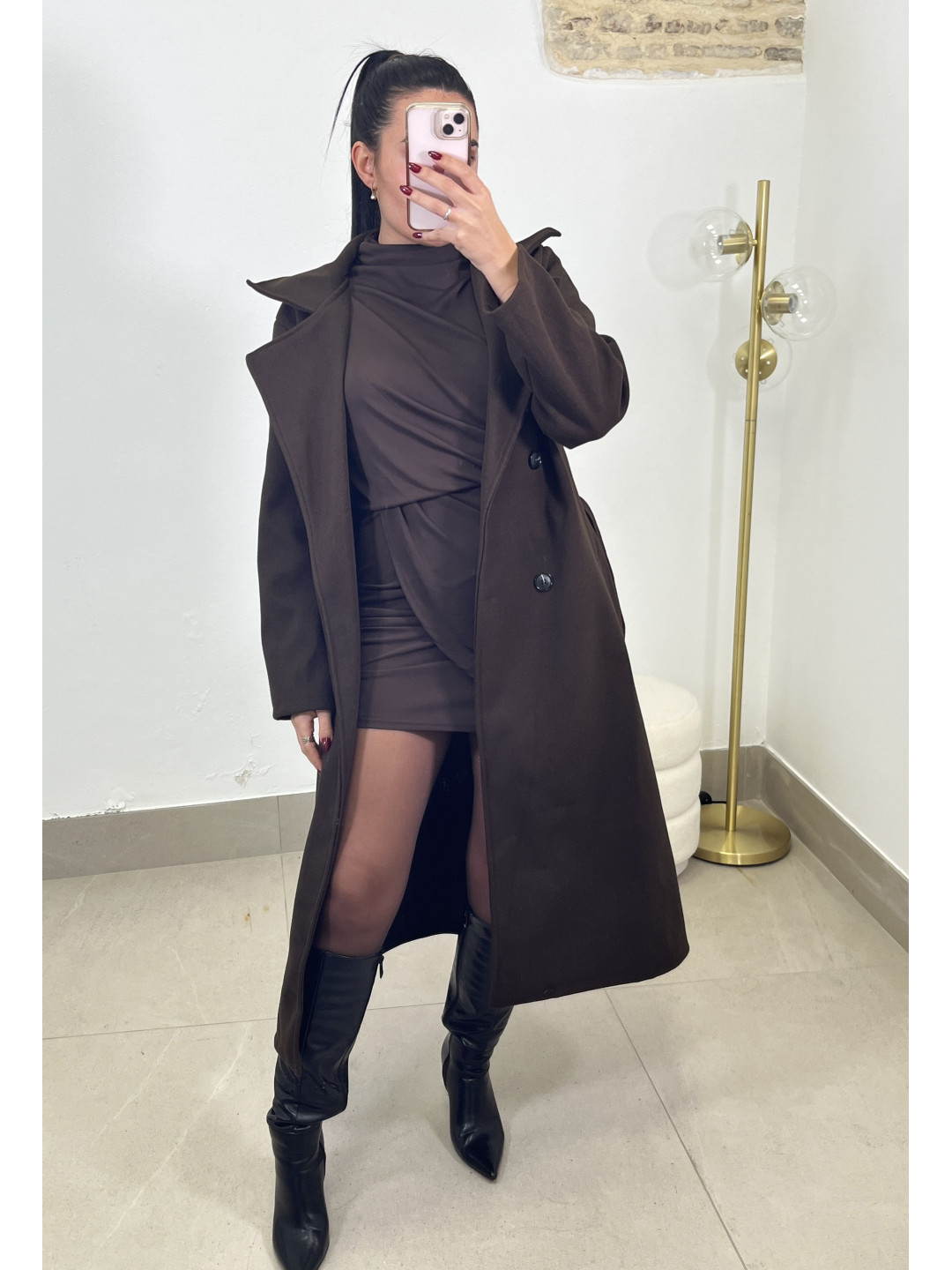 vestido adriana marron