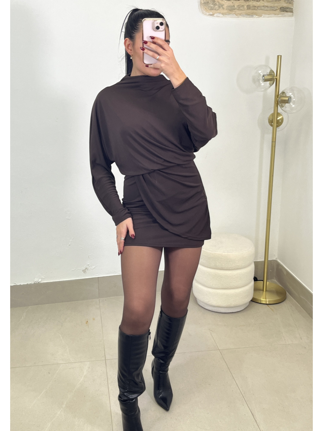 vestido adriana marron