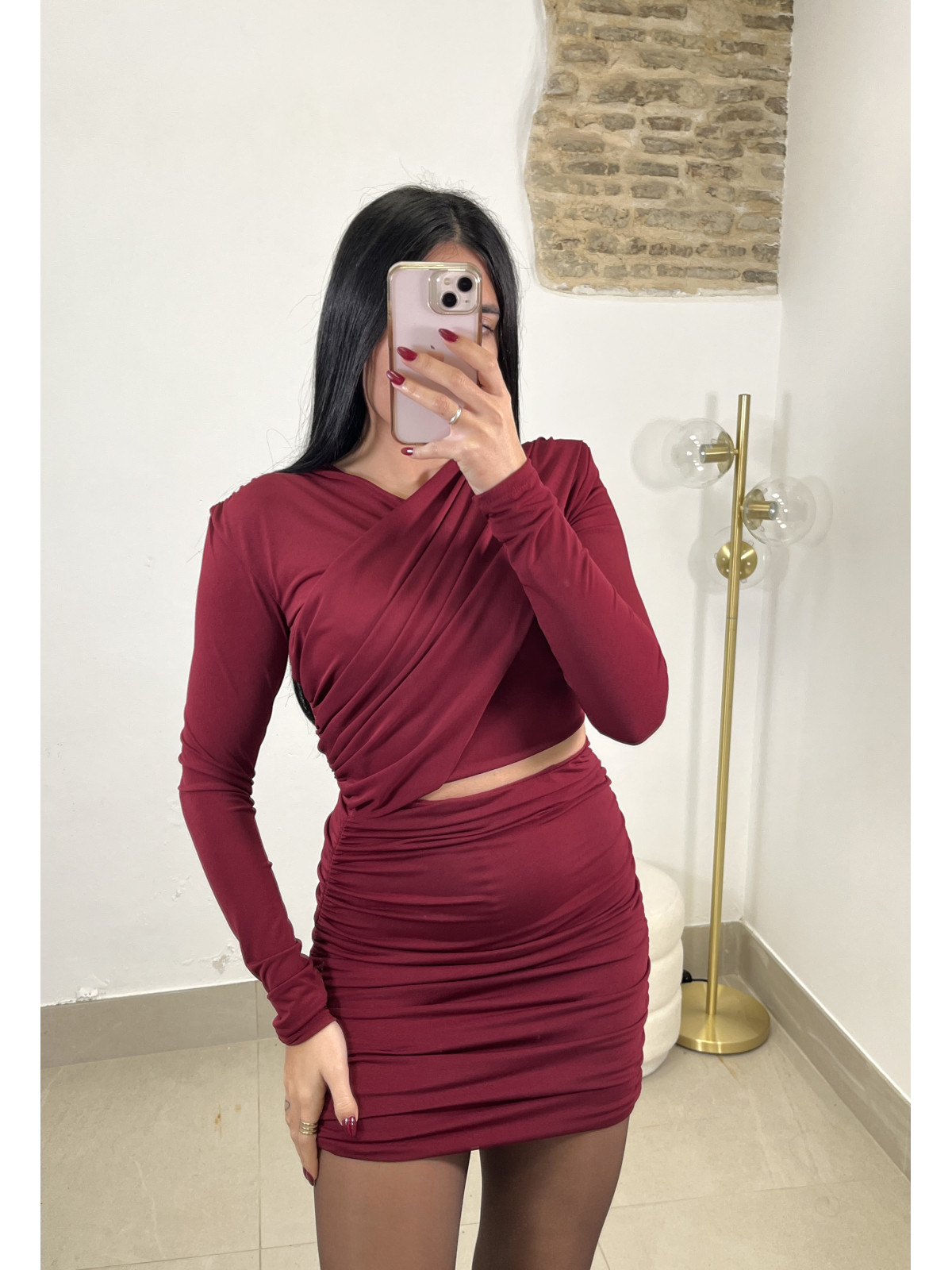 vestido sara tinto