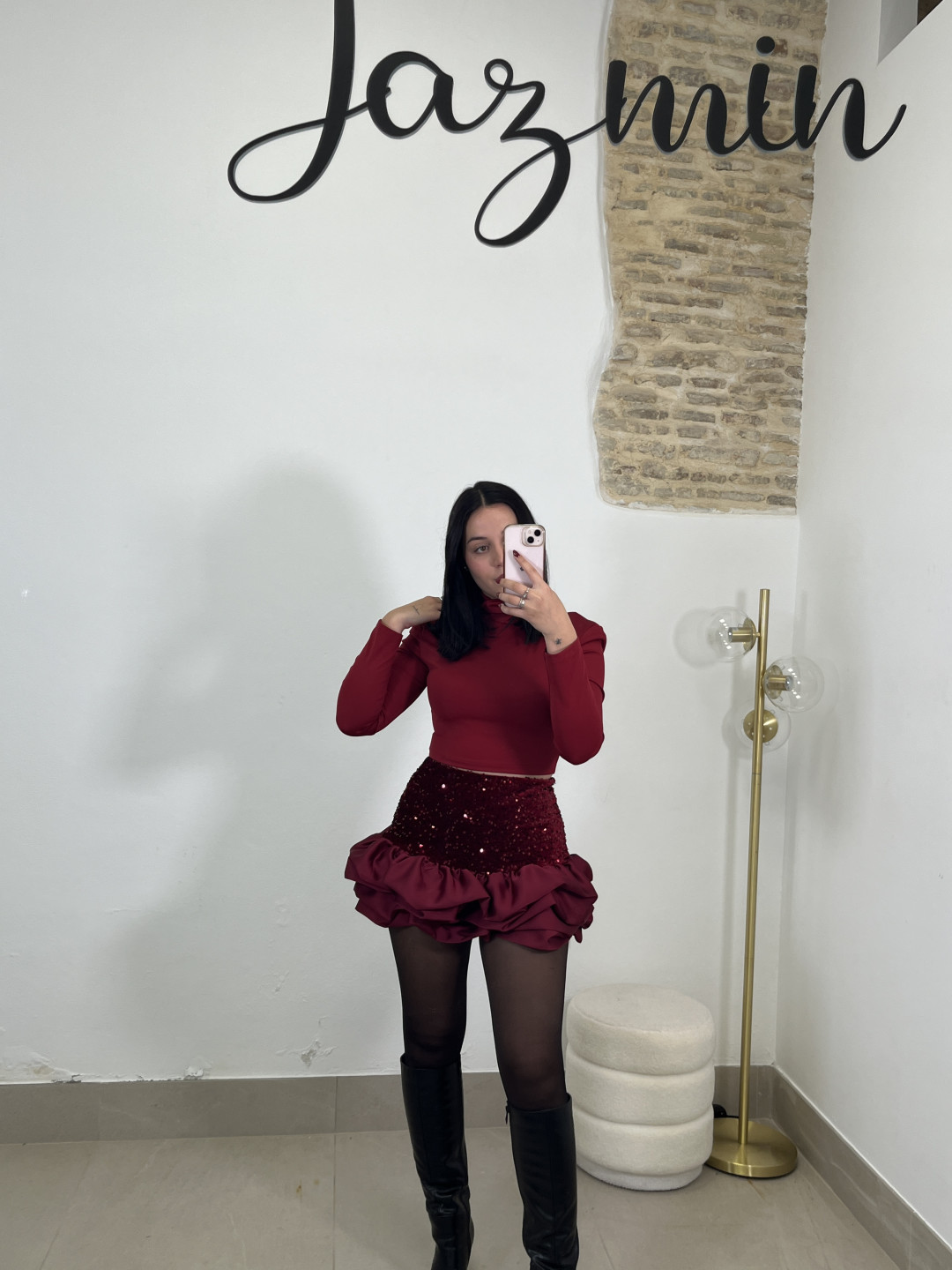 Top basico crop tinto