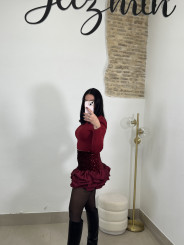 Top basico crop tinto