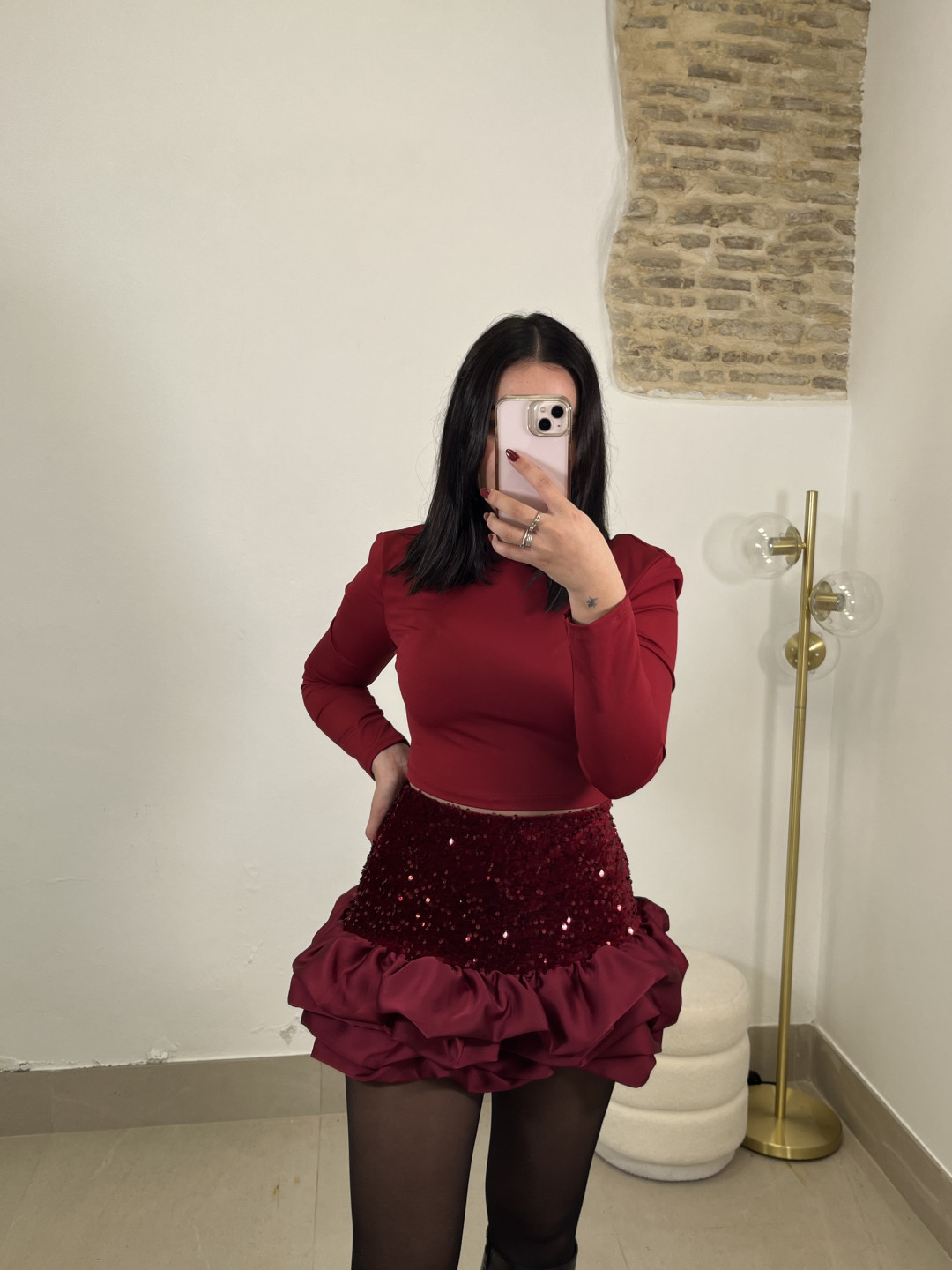 Top basico crop tinto