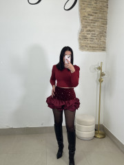 Top basico crop tinto