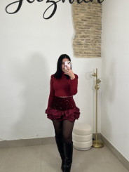 Top basico crop tinto