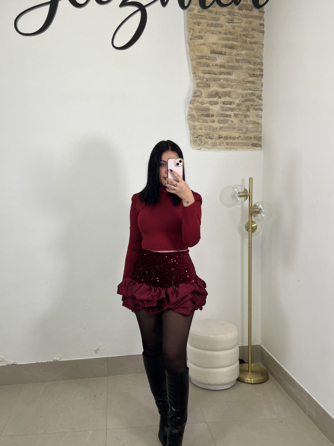 Top basico crop tinto