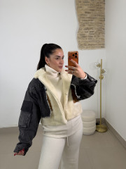 Abrigo corto combinado