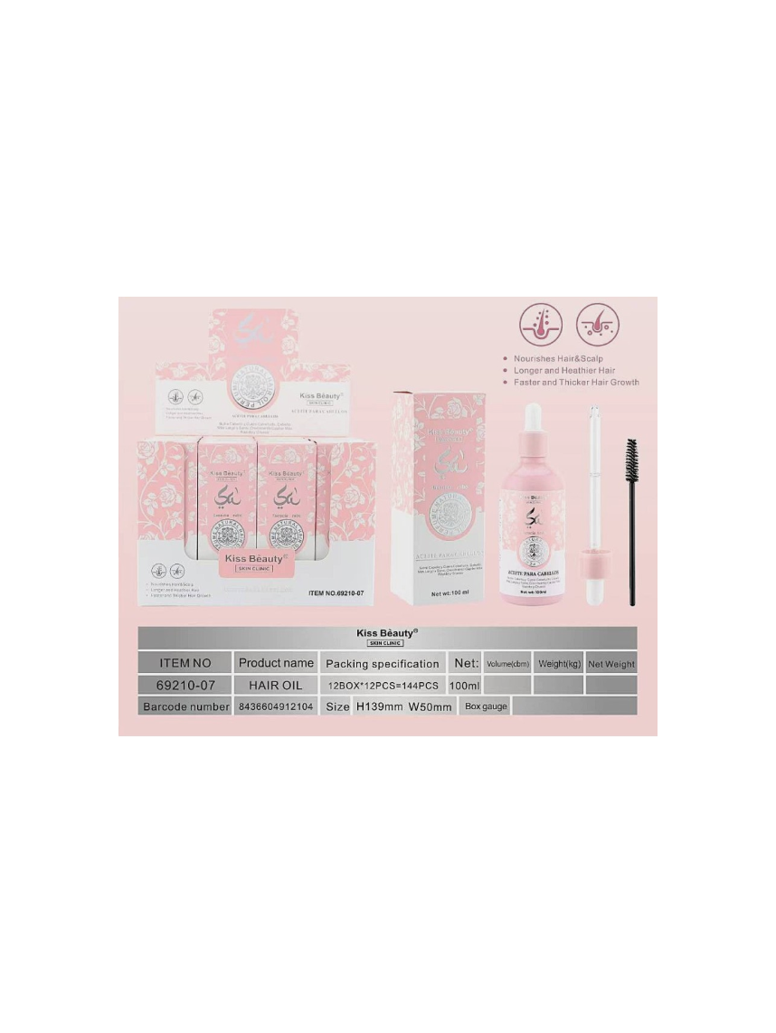 ACEITE PARA CABELLO ESENCIA ARABE 100ML. KISS BEAUTY