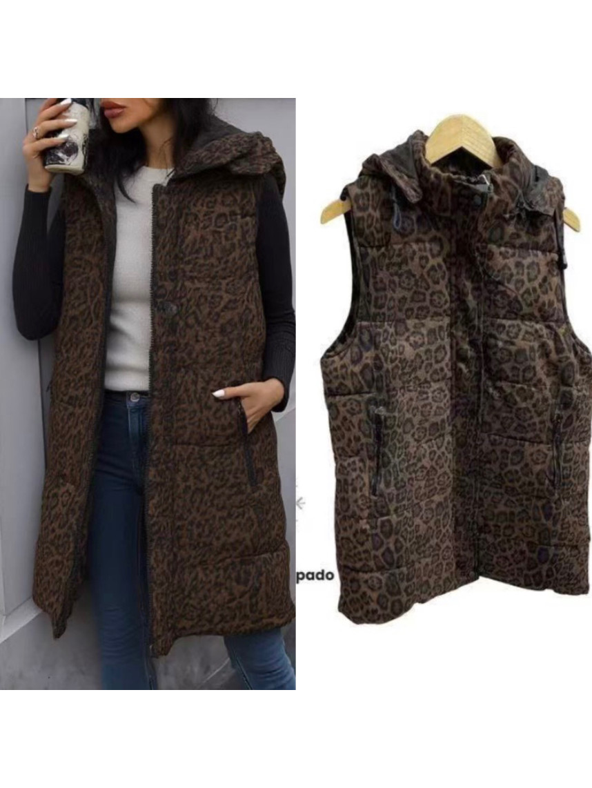 chaleco anorak leopardo
