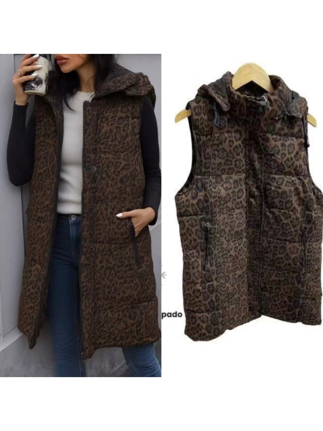 chaleco anorak leopardo