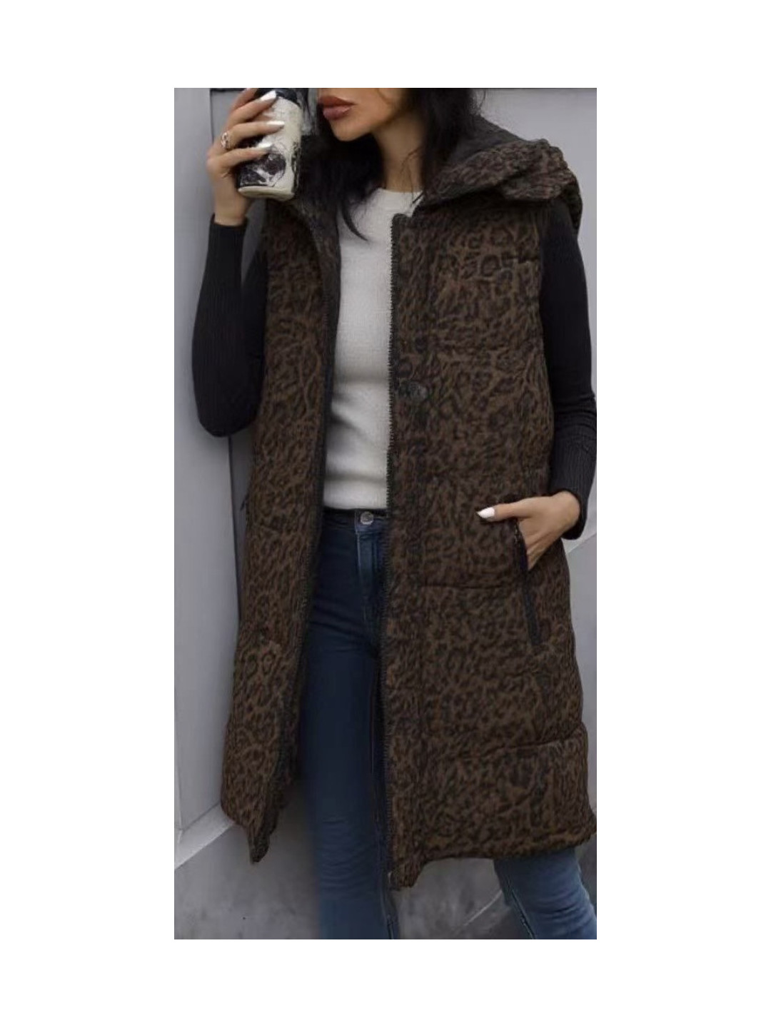 chaleco anorak leopardo