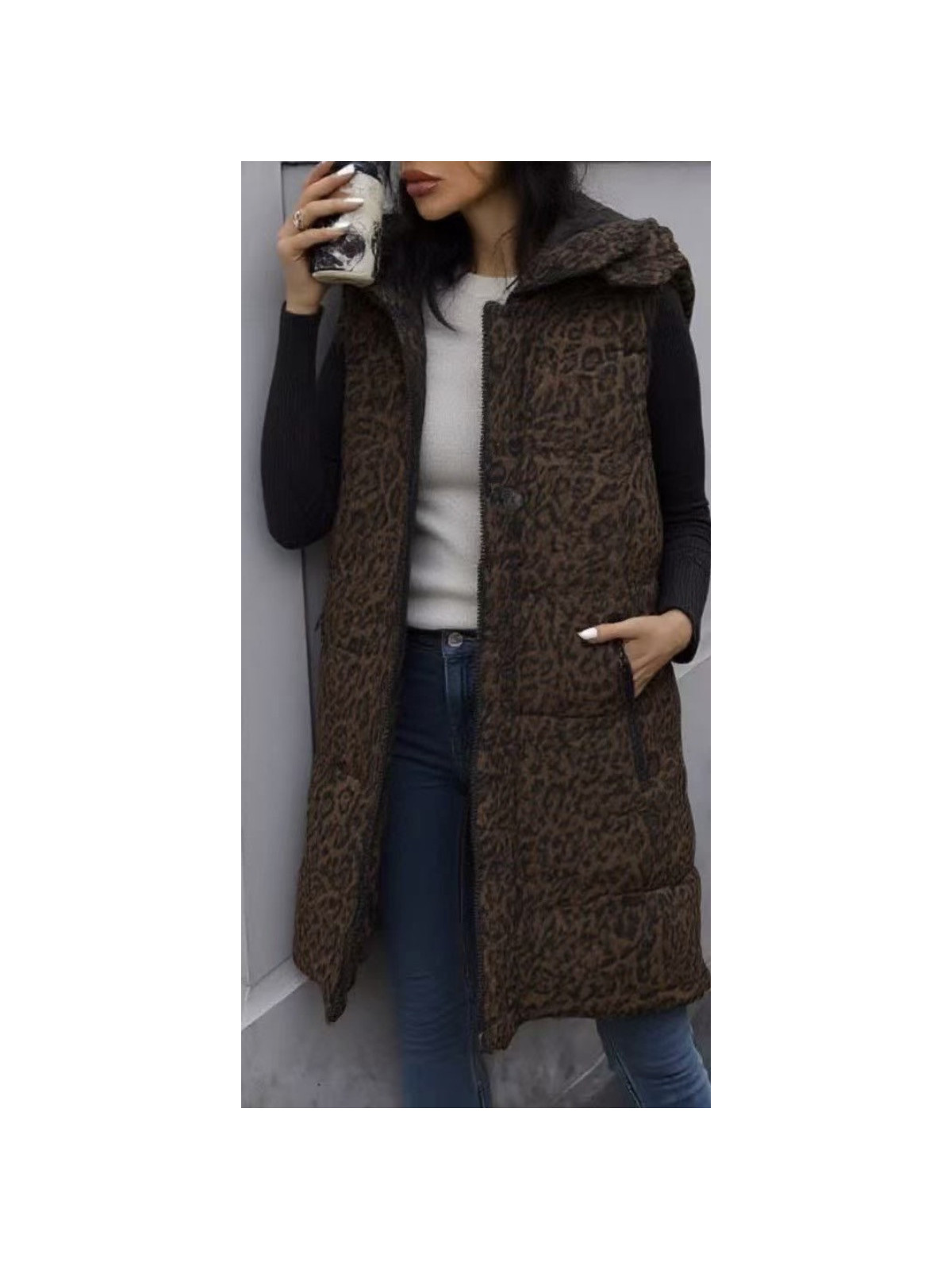 chaleco anorak leopardo