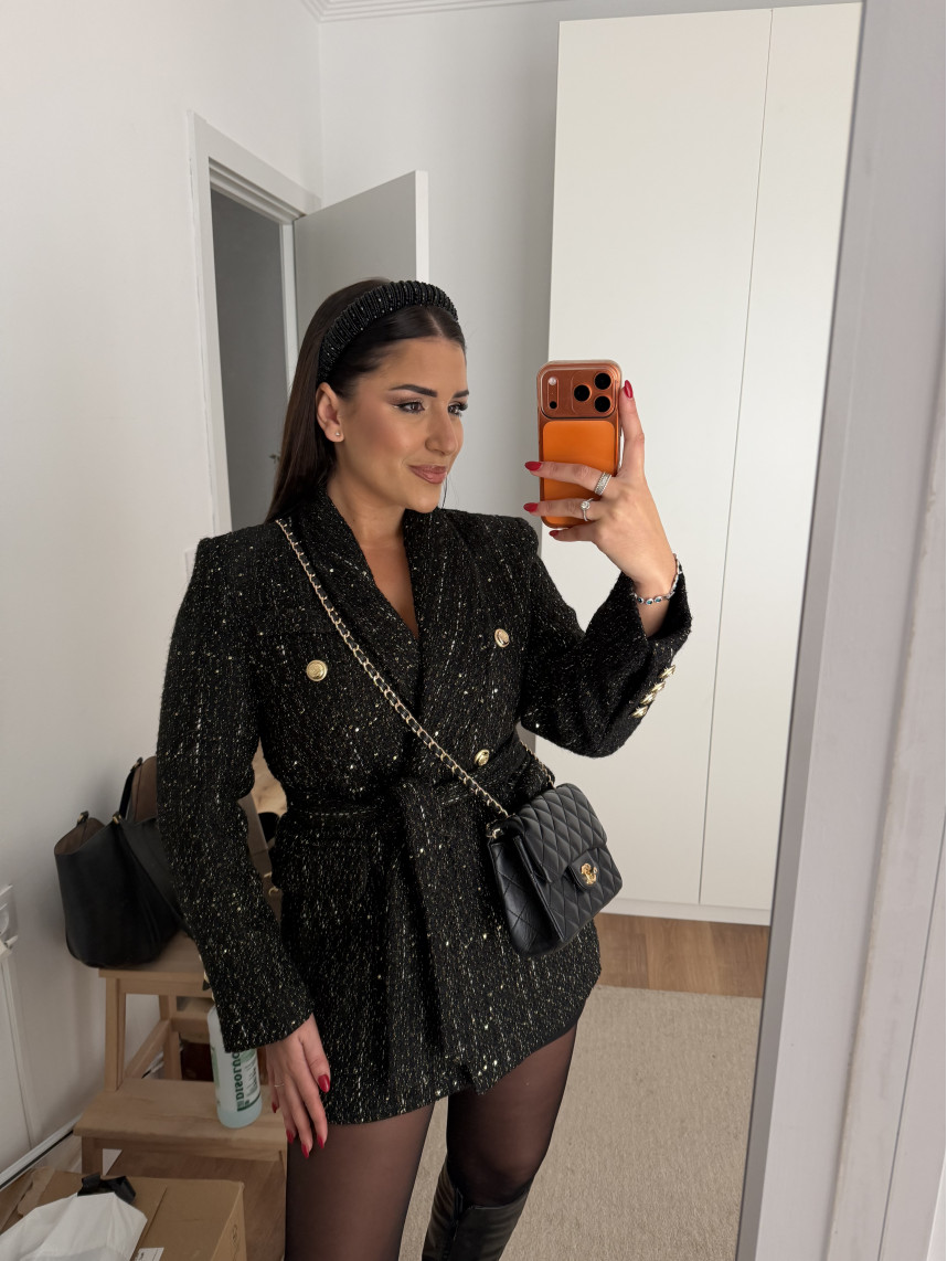 Americana luxury negra/dorada