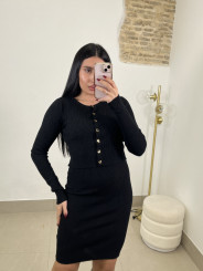 conjunto punto dos piezas vestido negro
