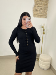 conjunto punto dos piezas vestido negro