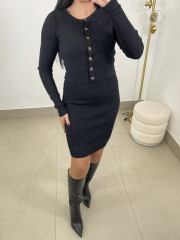 conjunto punto dos piezas vestido negro