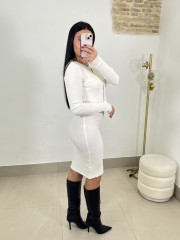 conjunto punto dos piezas vestido blanco