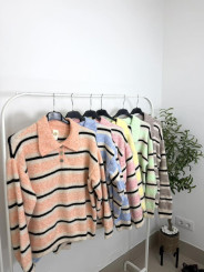 Jersey polero botones rayas