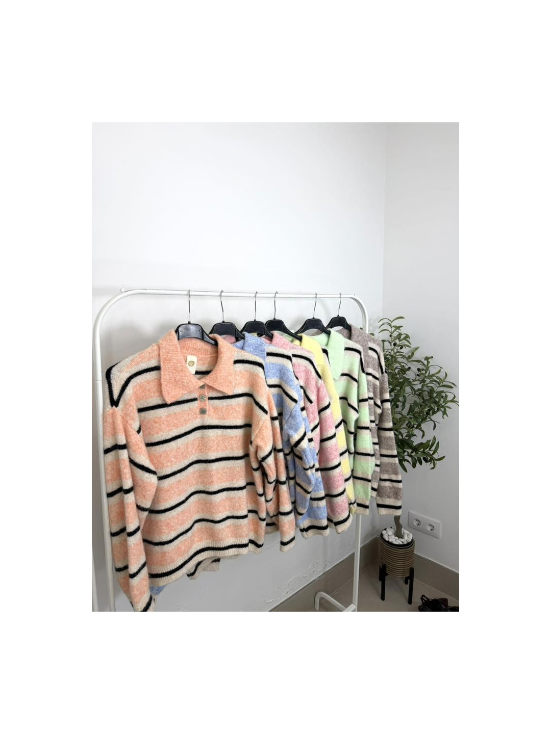 Jersey polero botones rayas