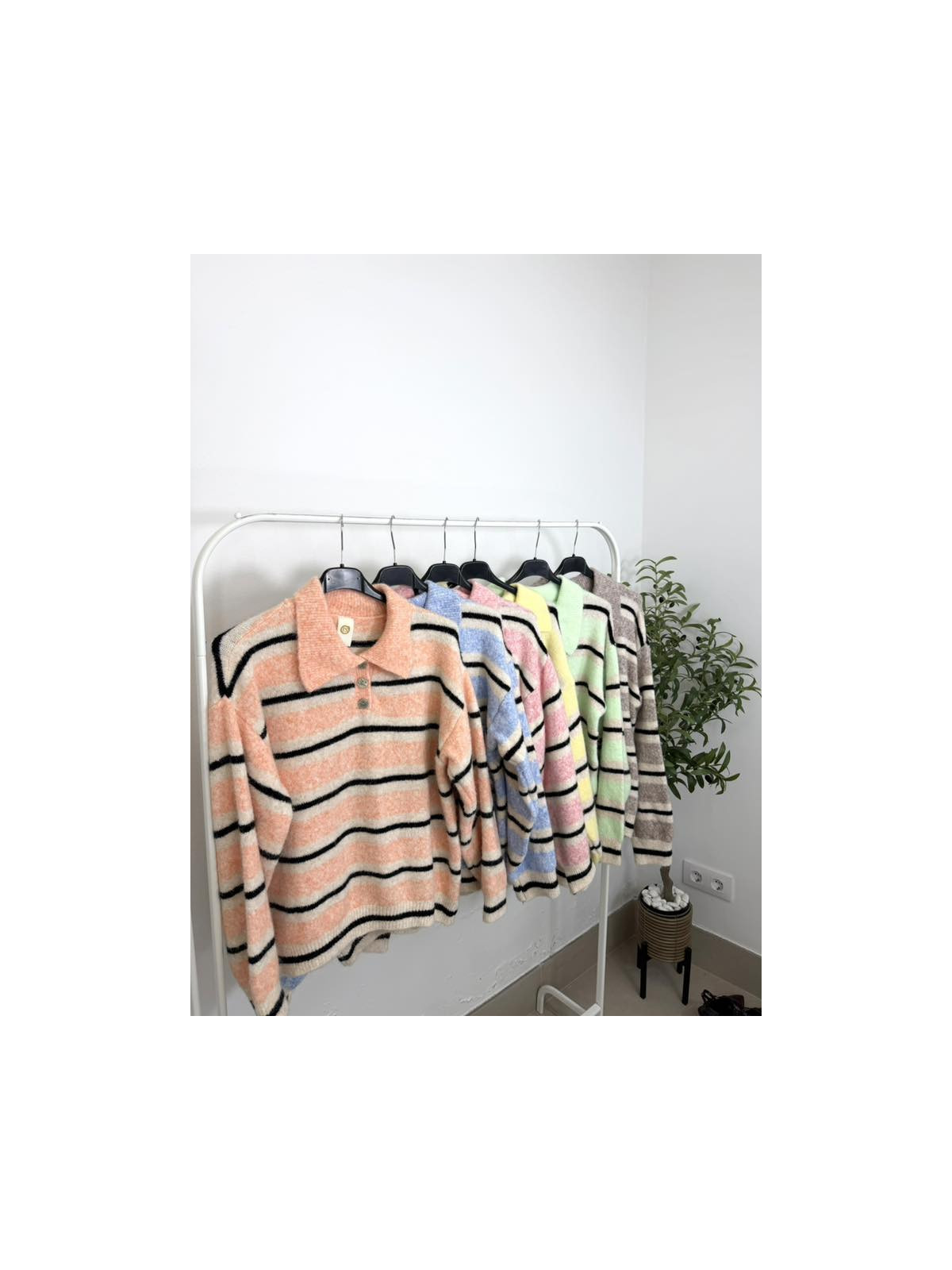 Jersey polero botones rayas