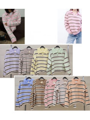 Jersey polero botones rayas