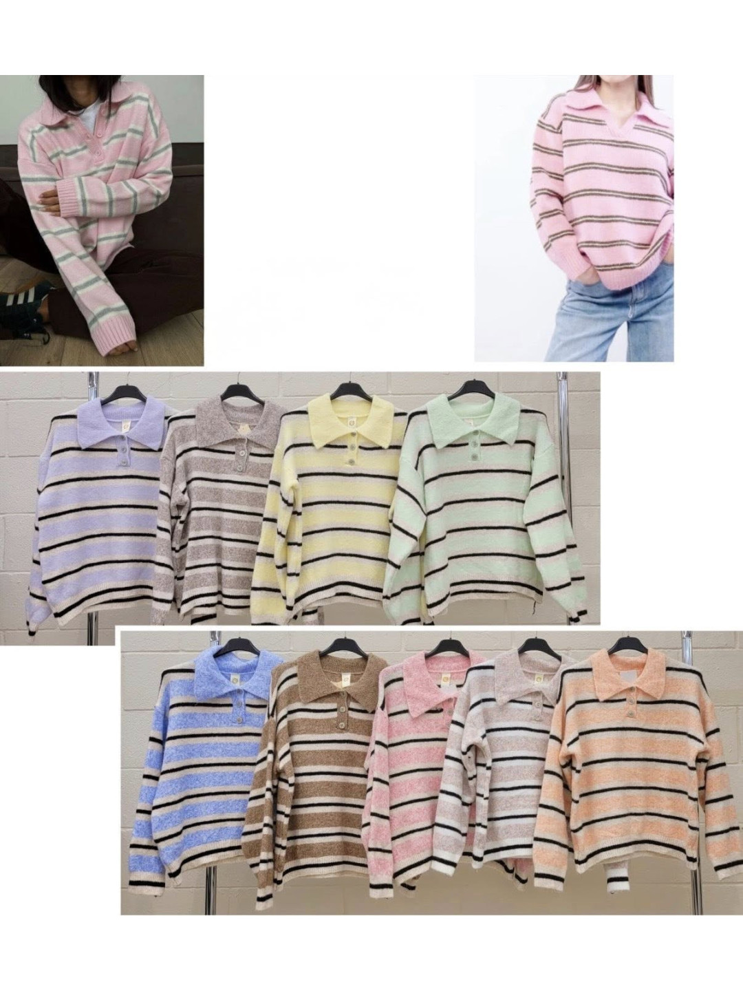 Jersey polero botones rayas