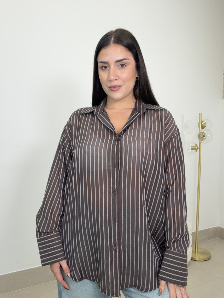 Camisa rayas carla marron