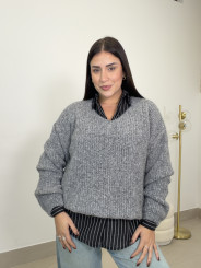 camisa rayas carla negra