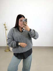 Jersey básico cuello pico