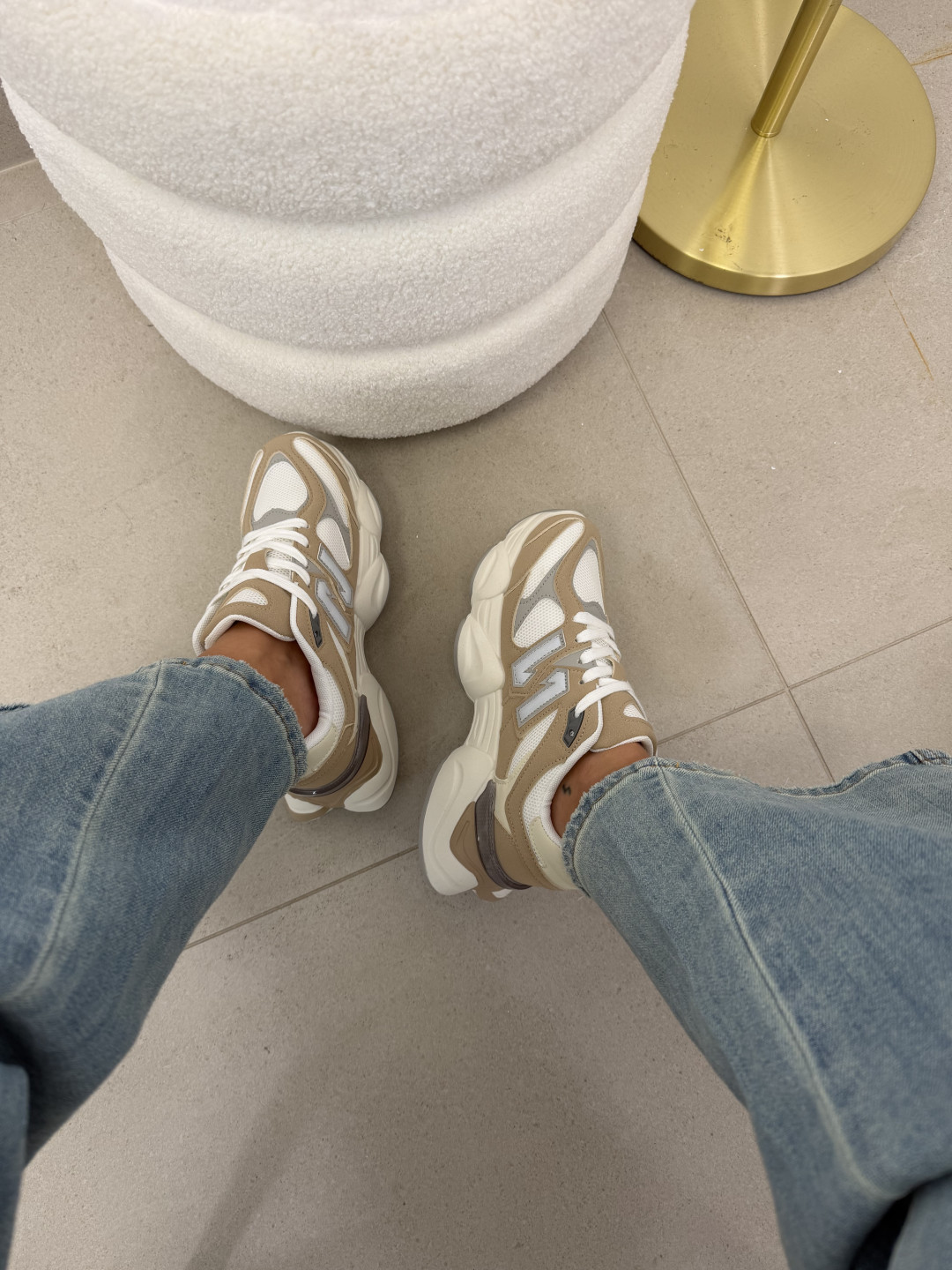 Zapatillas deportivas blanco/beige