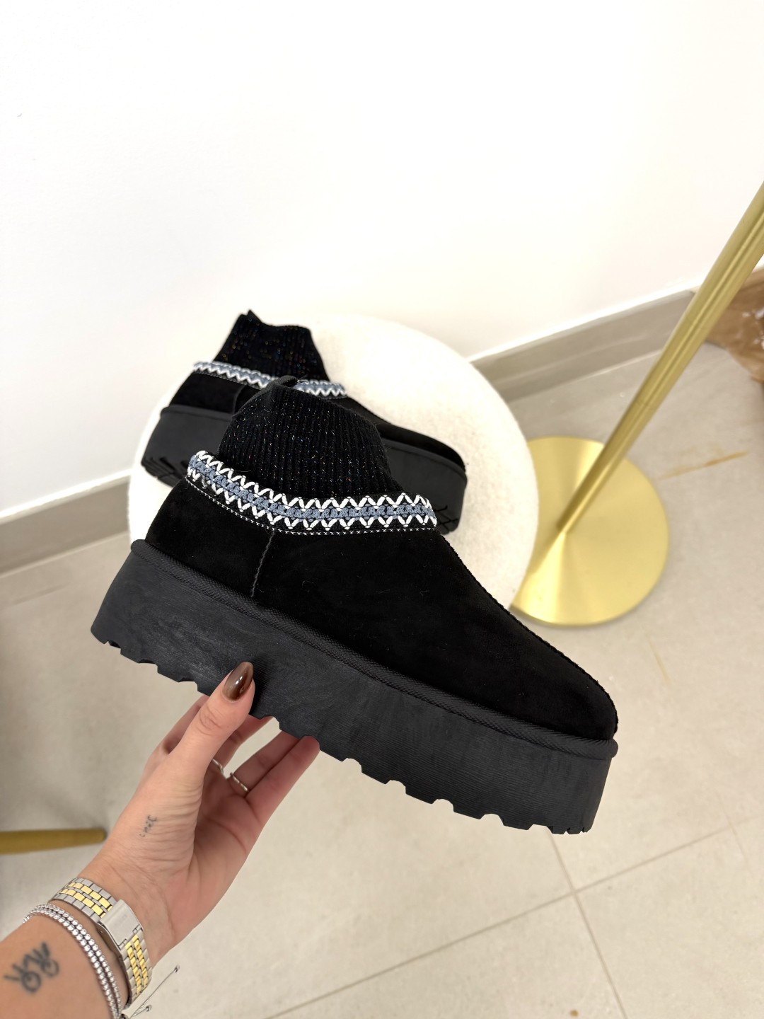 Botin osito calcetin negro