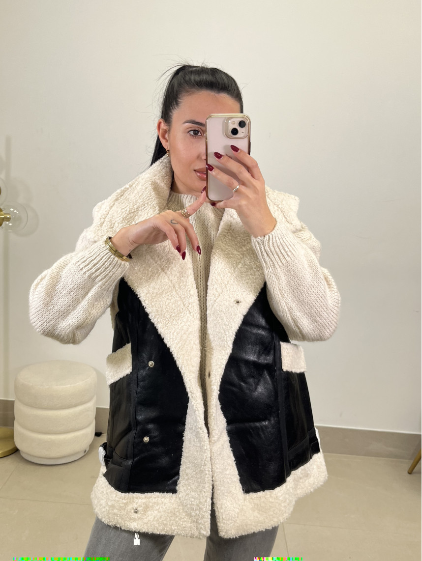 Chaleco borrego negro