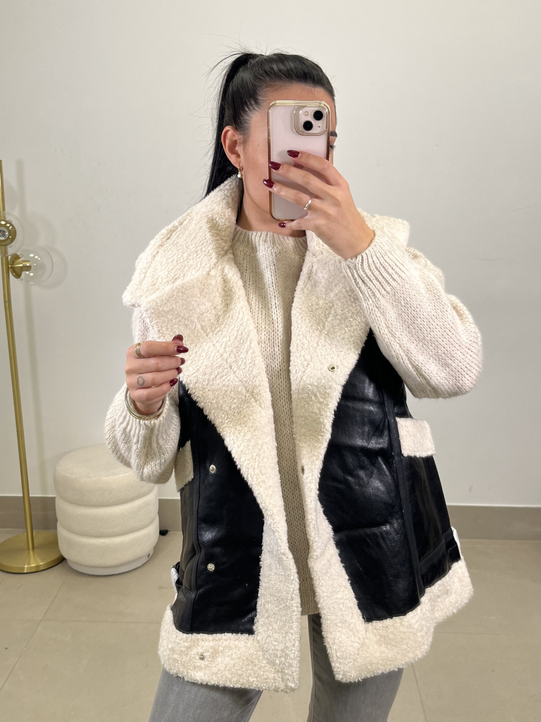 Chaleco borrego negro