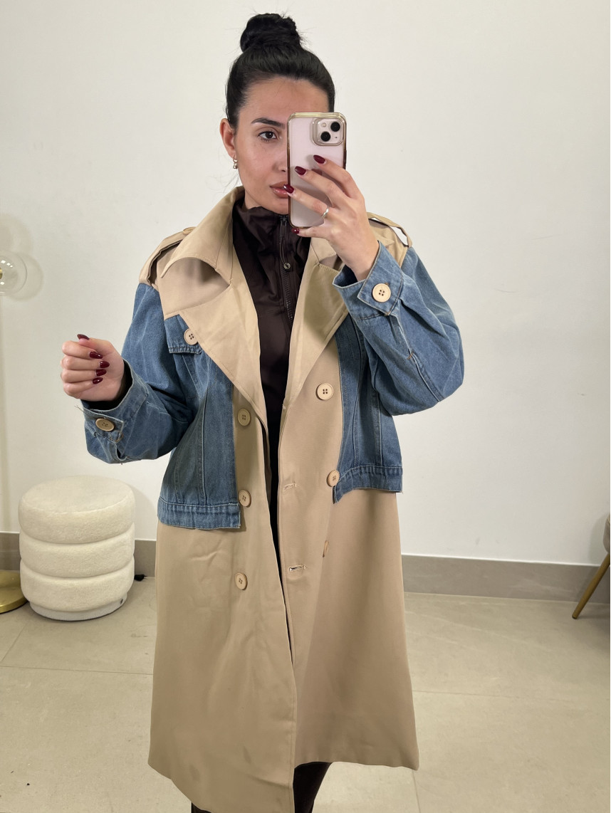 Gabardina combinada vaquera