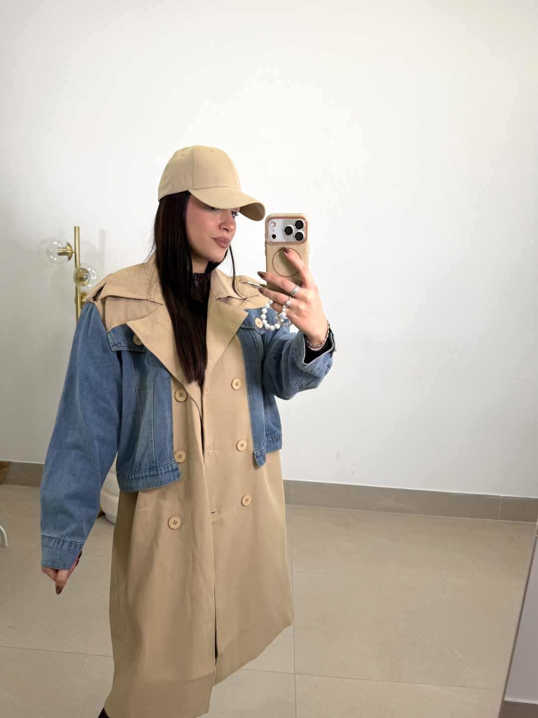 Gabardina combinada vaquera