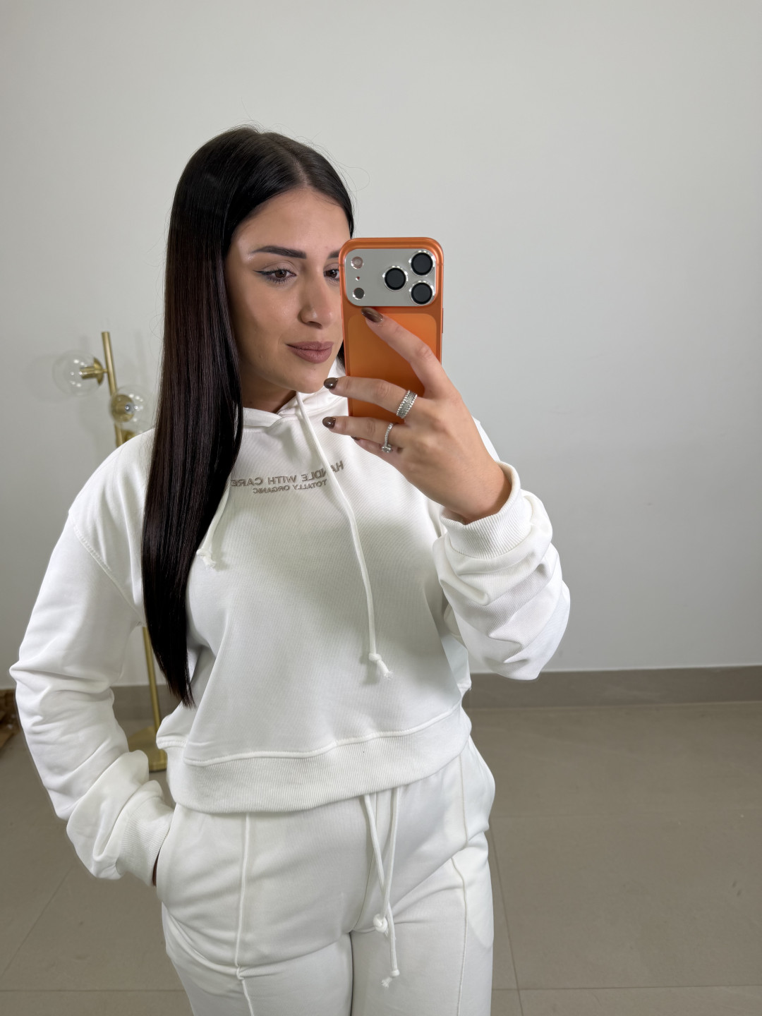 conjunto felpa handle with care