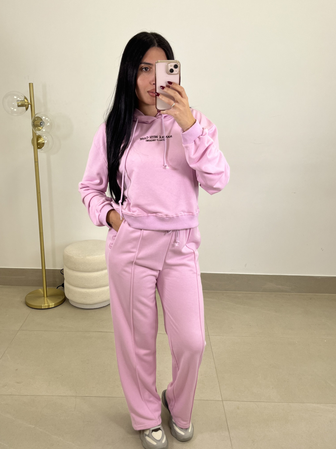 conjunto felpa handle with care