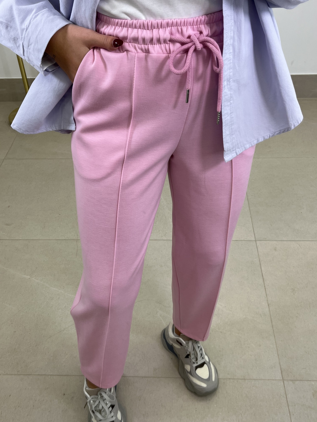 PANTALON FELPA TIPO BALLOON ROSA