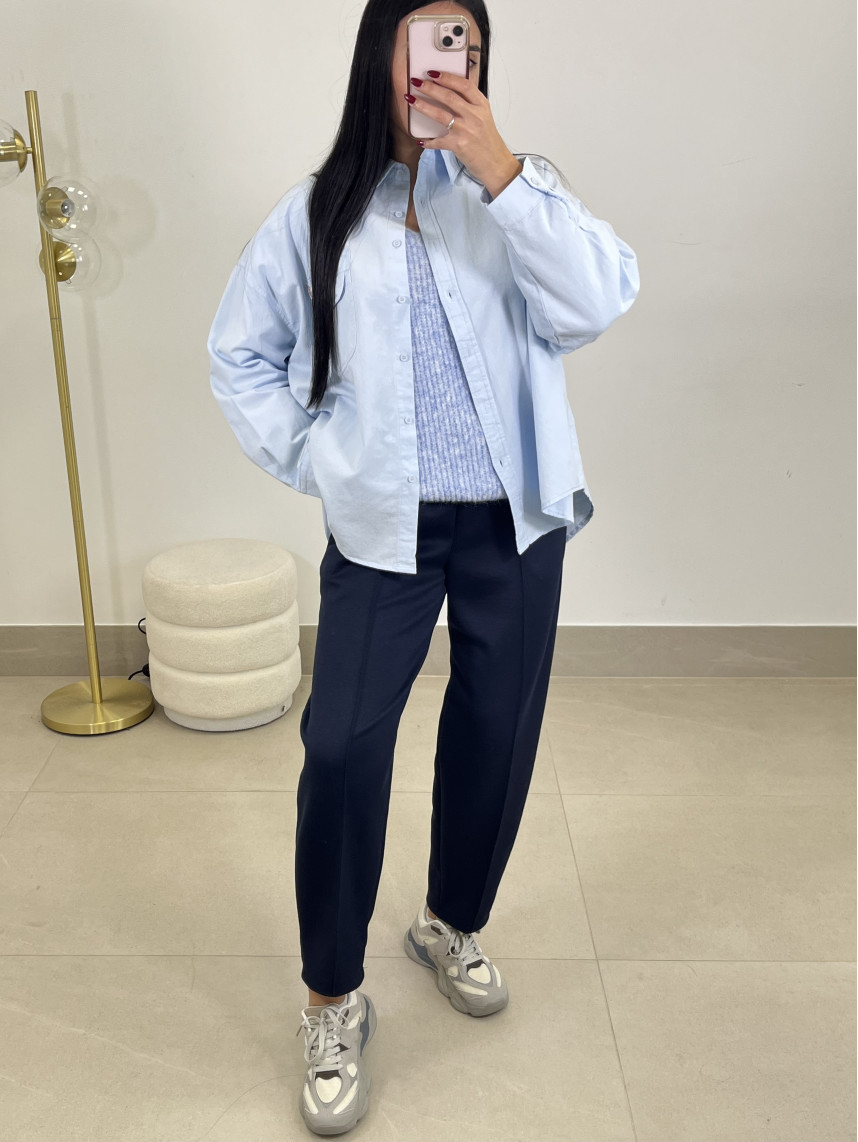 PANTALON FELPA TIPO BALLOON AZUL MARINO