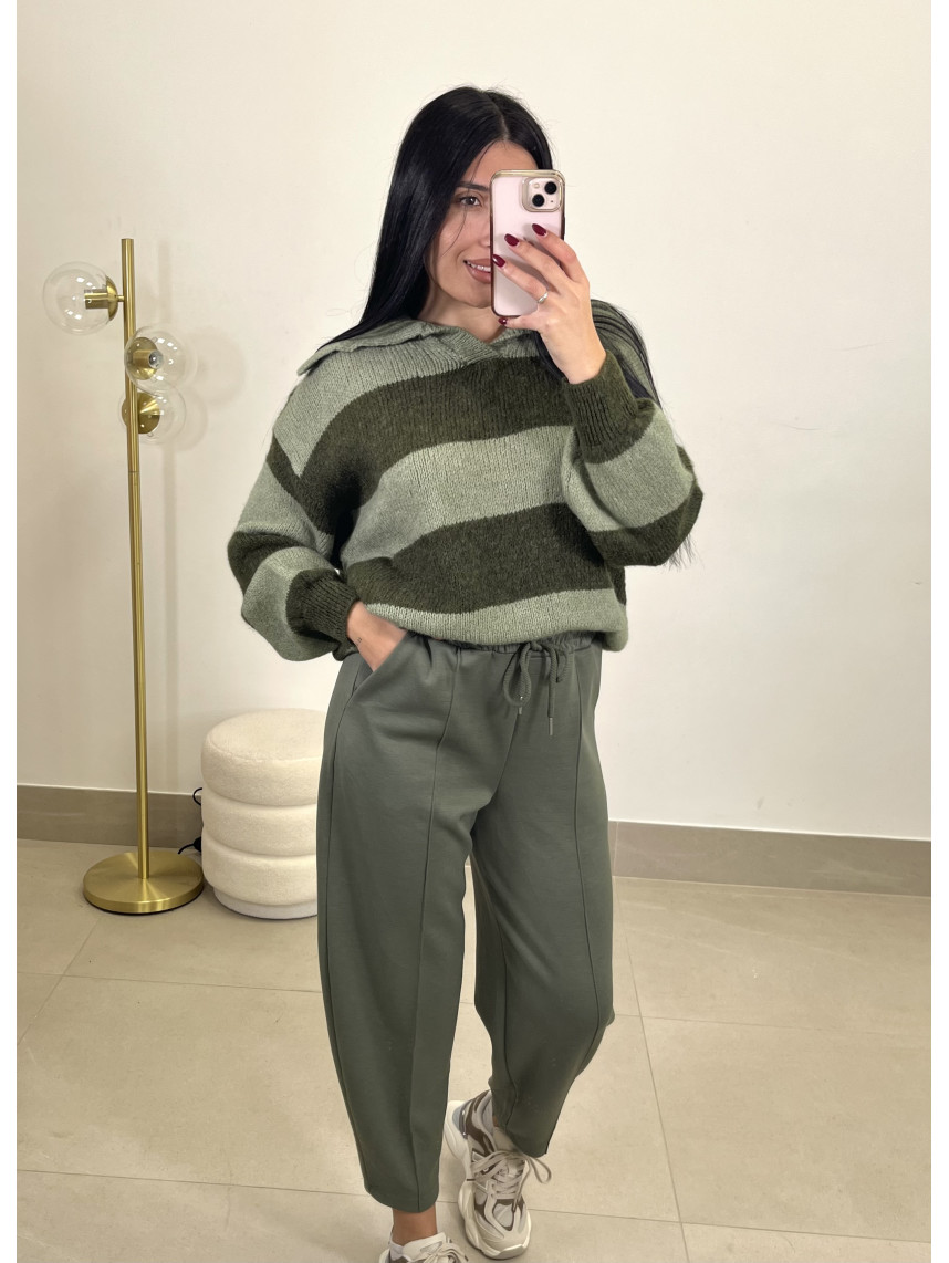 PANTALON FELPA TIPO BALLOON VERDE