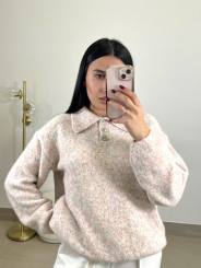 JERSEY POLERO BÁSICO BOTONES BEIGE