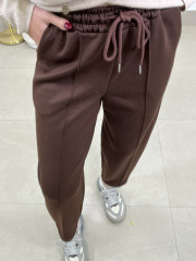 pantalon felpa tipo balloon marron