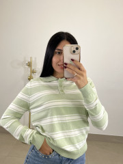 Jersey rayas claudia verde agua