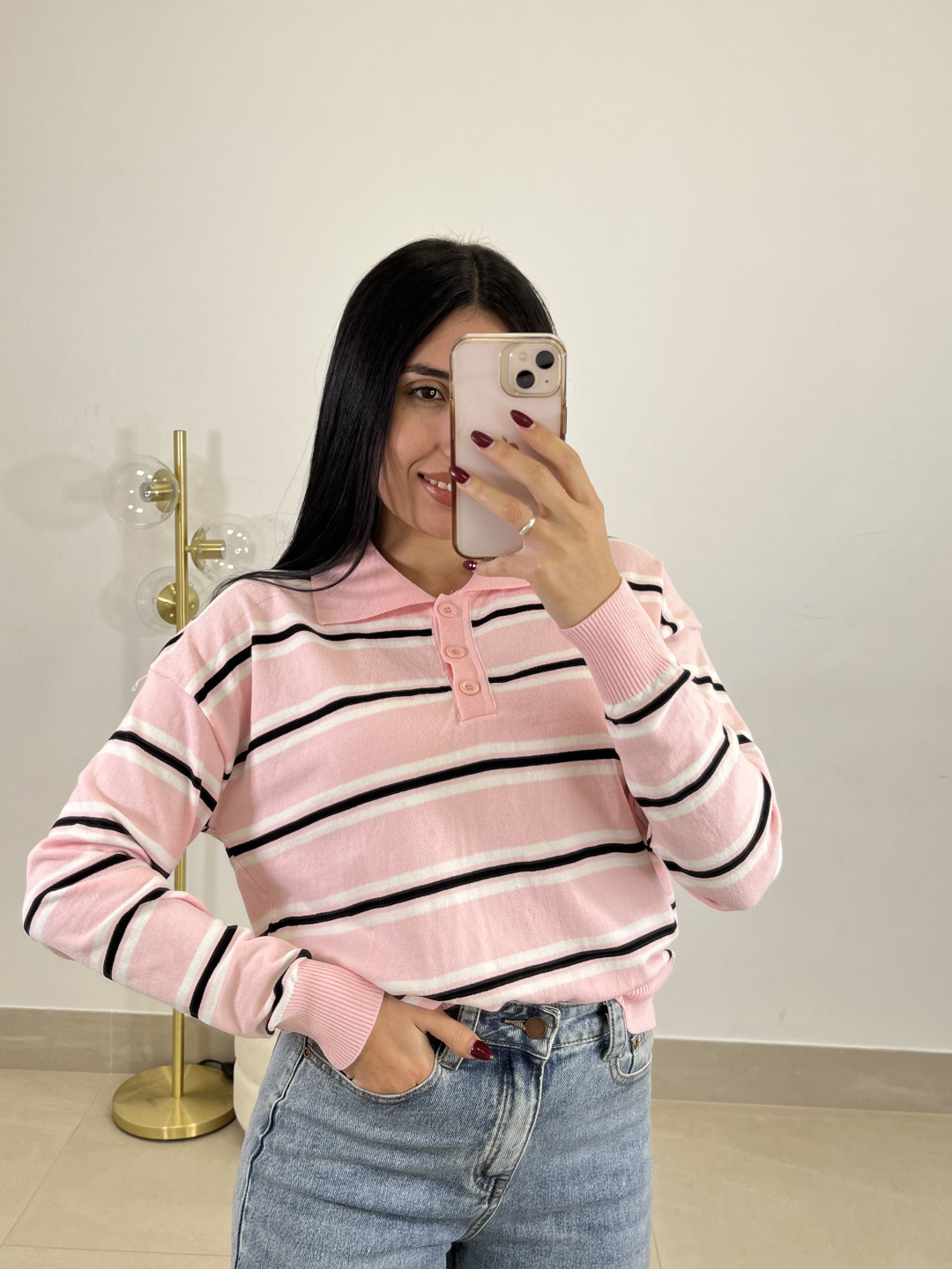 Jersey rayas Natalia rosa